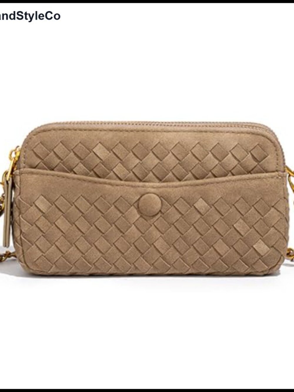 Women's Suede Woven Crossbody Hobo Satchel - Shoulder Bag with Zipper